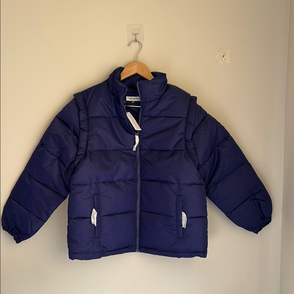 Women Navy Puffer Jacket